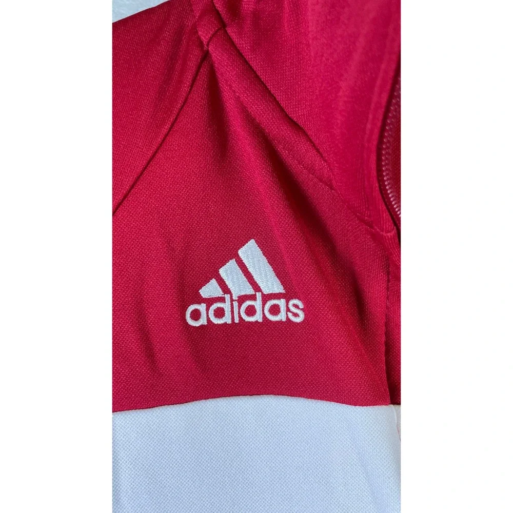 Adidas Track Jacket Mens Small Red Excellent Indiana Hoosiers Climawarm Zip
